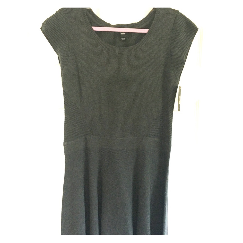 Grey knit skater dress